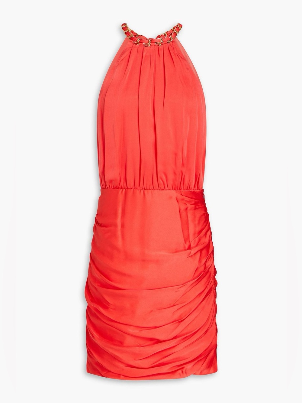Veronica Beard Kalita Watermelon Halter Chain Link Ruched Mini Dress NWT $598 - Picture 6 of 8